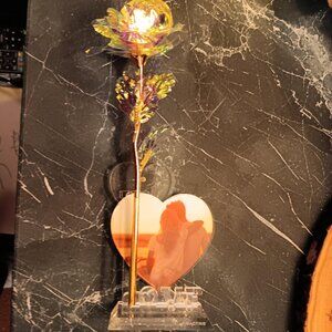 Rose Of Love - Rose & Heart Shaped Picture Frame NEW IN BOX ! LQQK!